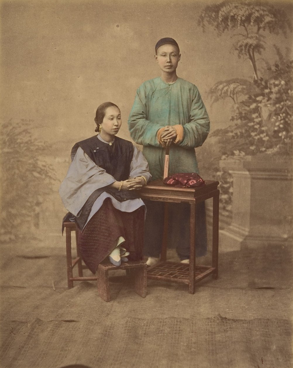 Ritratto di una coppia cinese, 1870 da Unbekannt