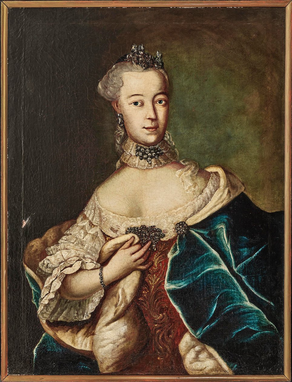 Ritratto di Friederike Caroline von Sachsen-Coburg-Saalfeld, Margravia di... (XVIII secolo) da Unbekannt