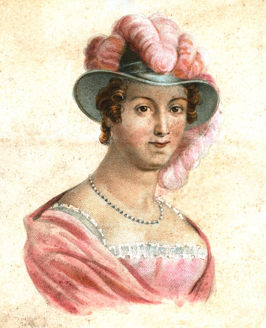 Ritratto di una donna con cappello piumato da Unbekannt