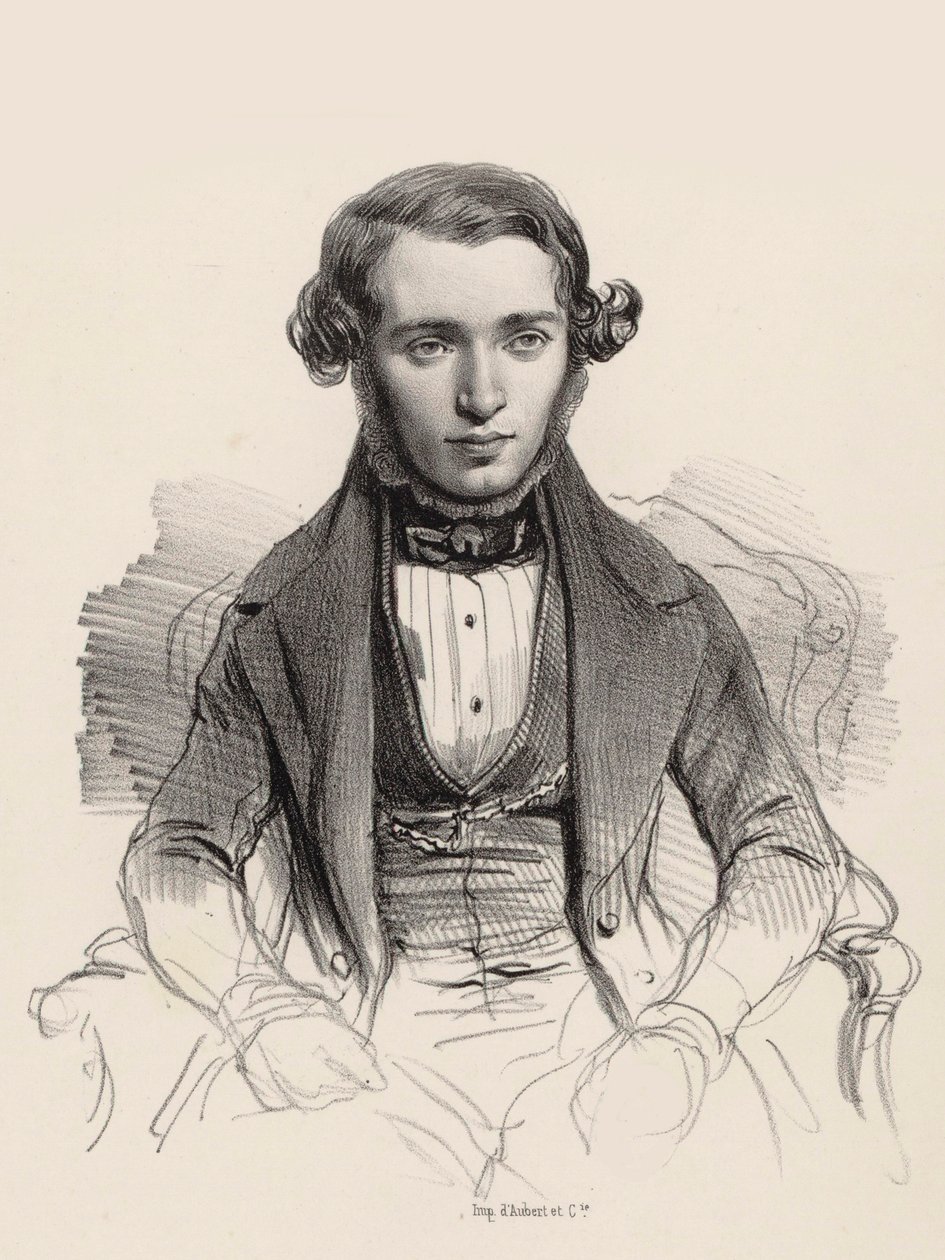 Ritratto del pianista e compositore Jacob Rosenhain 1813-1894, 1845 da Unbekannt