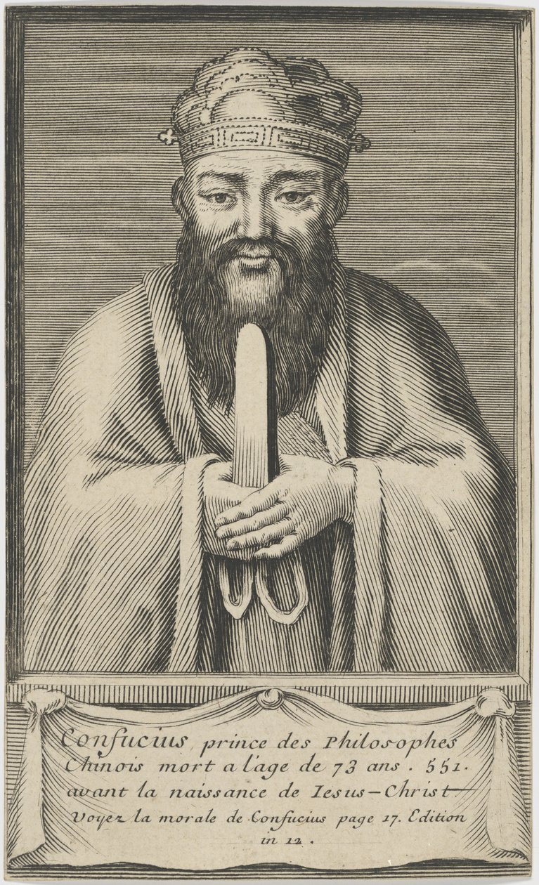 Ritratto del pensatore e filosofo sociale cinese Confucio, tra il 1745 e il 1755 da Unbekannt