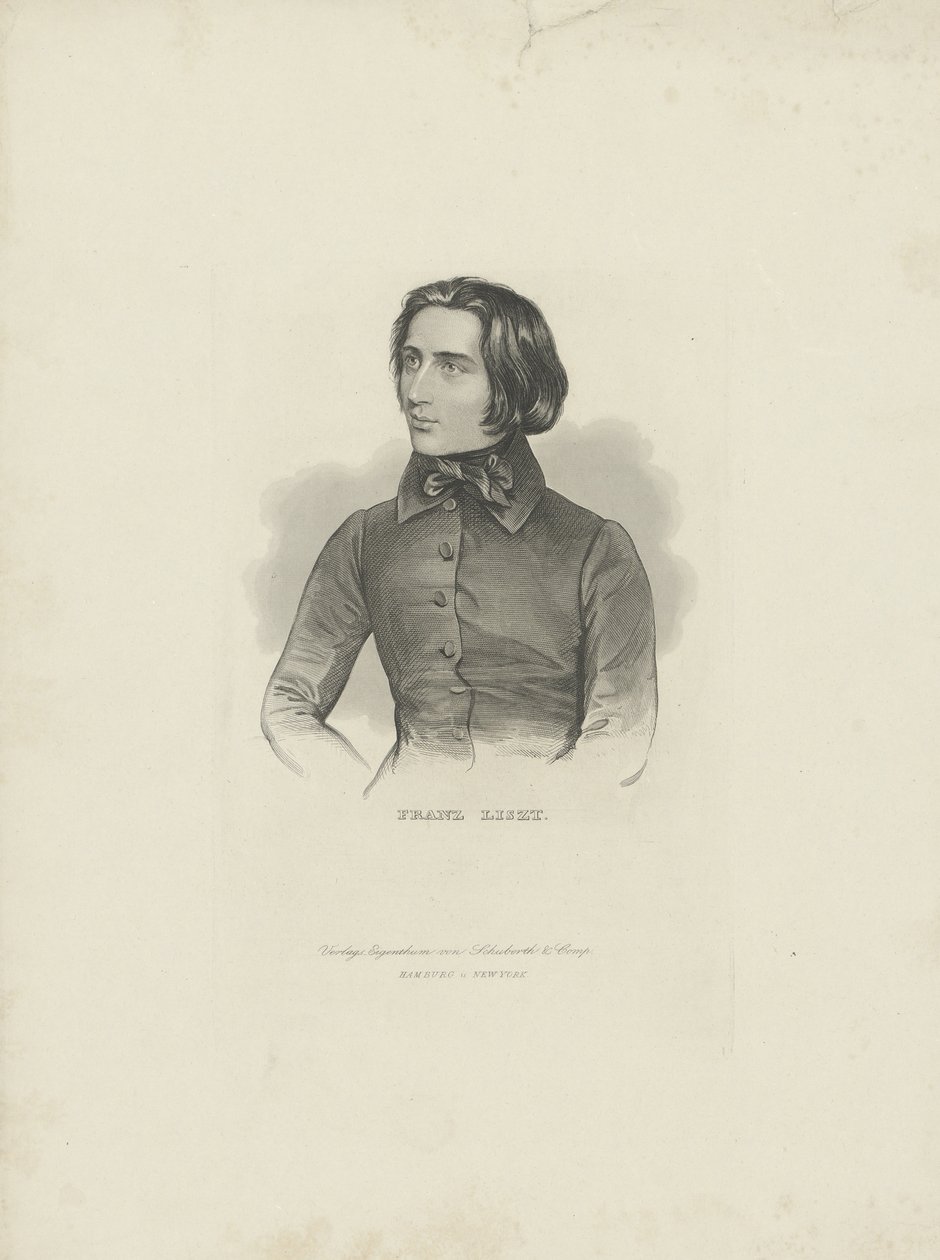 Ritratto del compositore Franz Liszt 1811-1886, 1840-1850 da Unbekannt