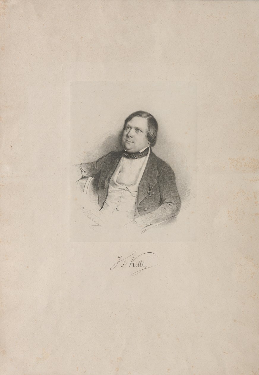 Ritratto del compositore Johann Friedrich Kittl 1806-1868, c. 1850 da Unbekannt