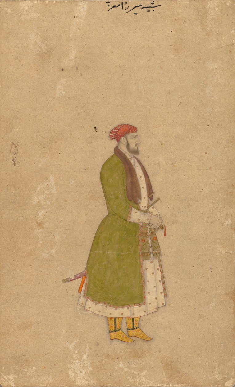 Ritratto del cortigiano Mirza Muizz, c. 1680-1700 da Unbekannt