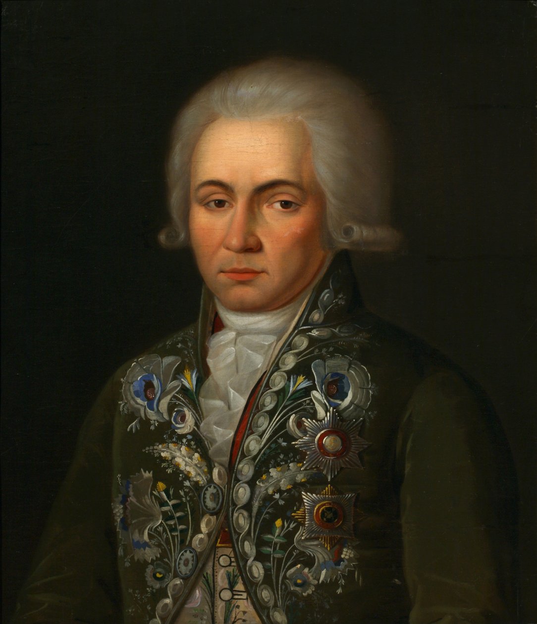 Ritratto del poeta Gavrila R. Derzhavin 1743-1816, 1790s da Unbekannt