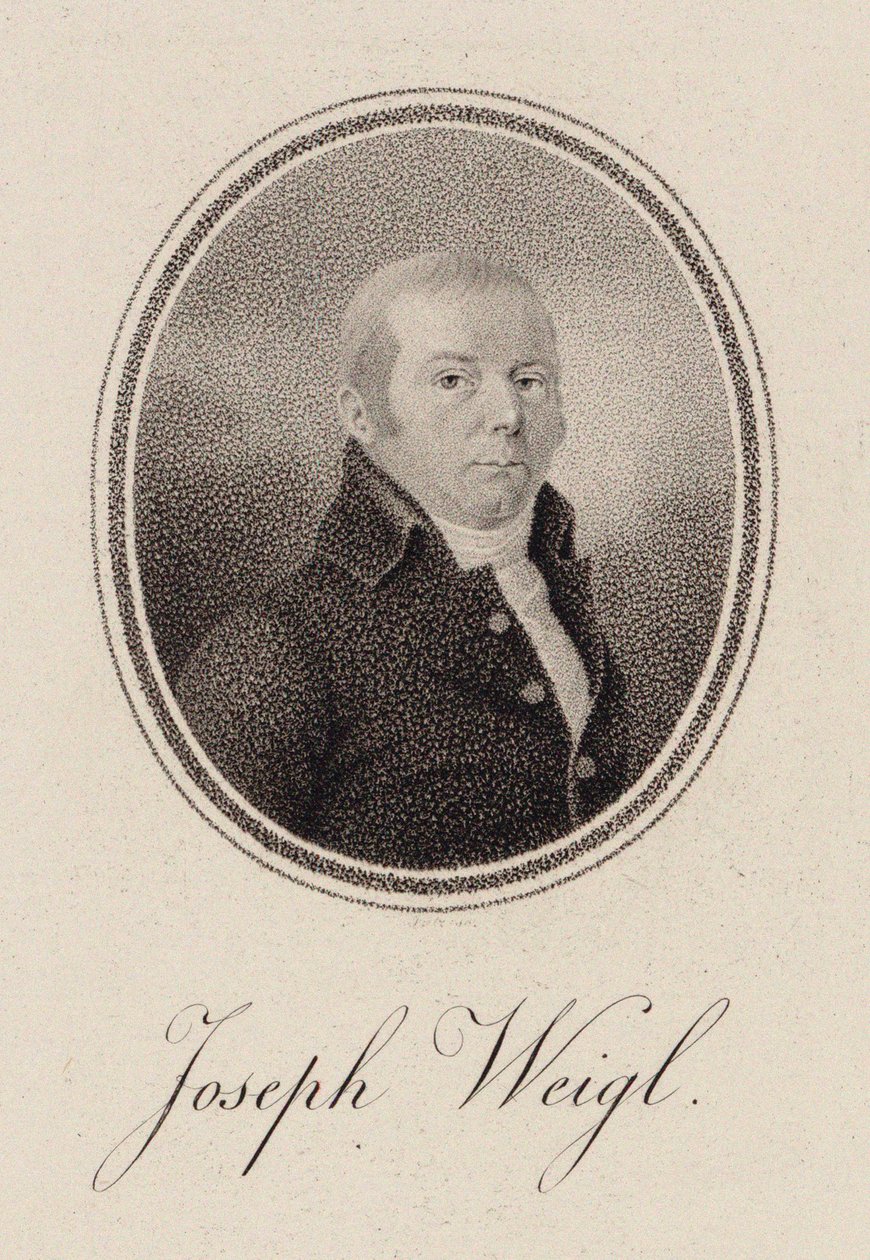 Ritratto del violoncellista Joseph Franz Weigl, c. 1785 da Unbekannt