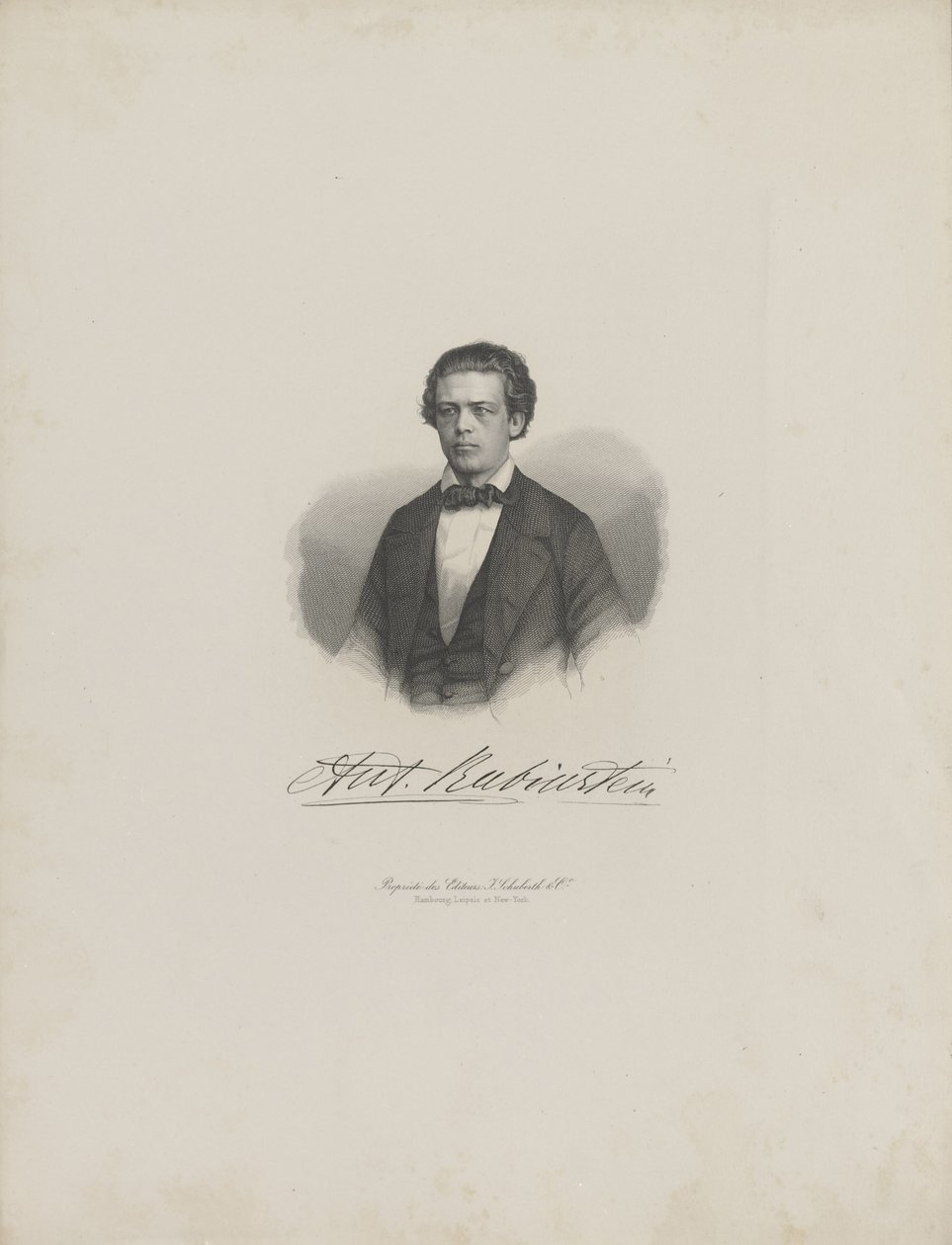 Ritratto del compositore Anton Rubinstein 1829-1894, c. 1850 da Unbekannt