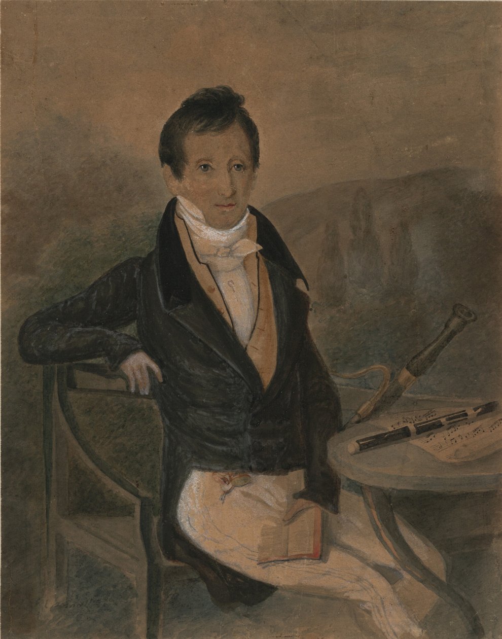 Ritratto del flautista Jean-Louis Tulou 1786-1865, c. 1840 da Unbekannt