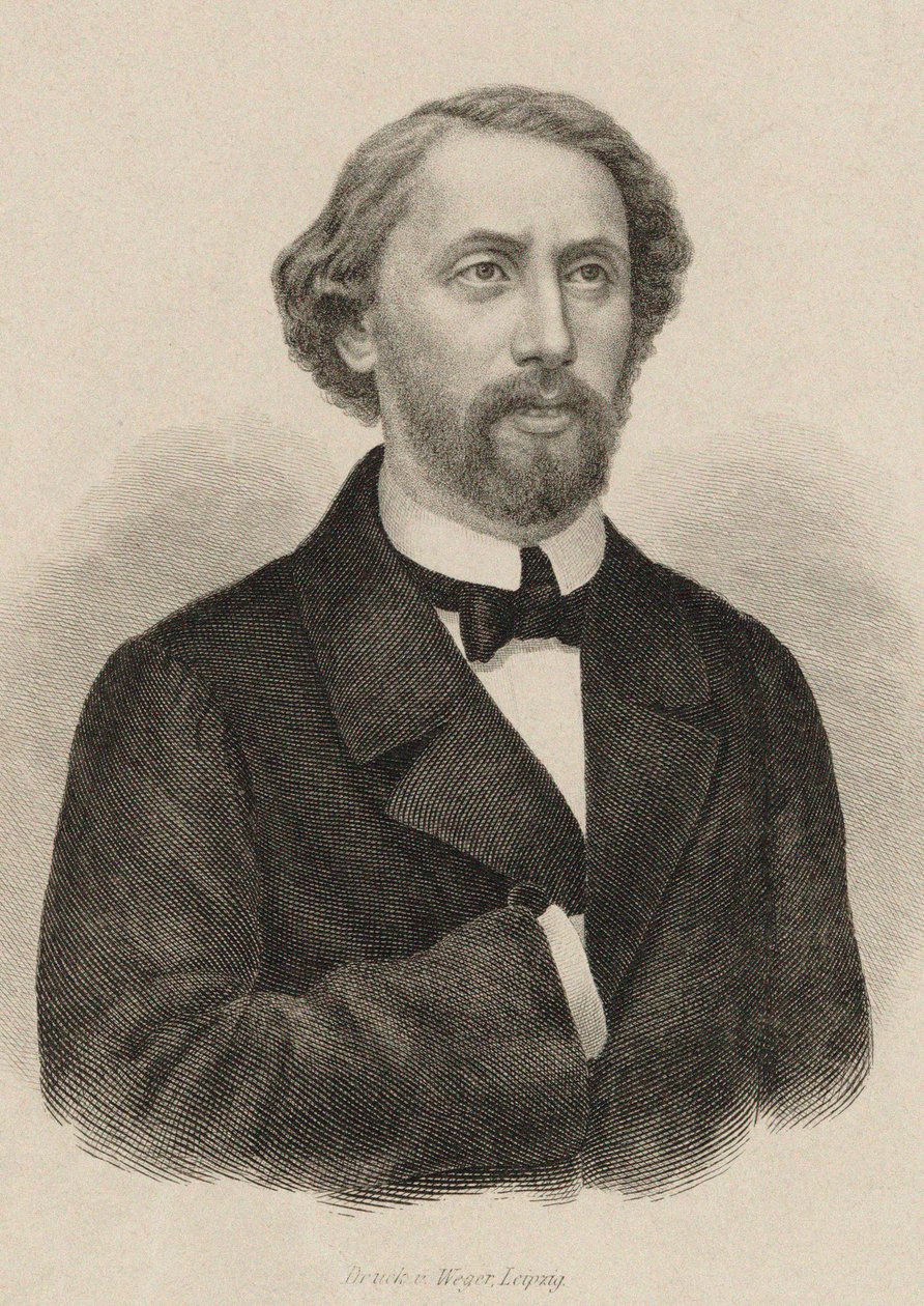 Ritratto del pianista e compositore Julius Schulhoff, 1825-1898, 1860 da Unbekannt