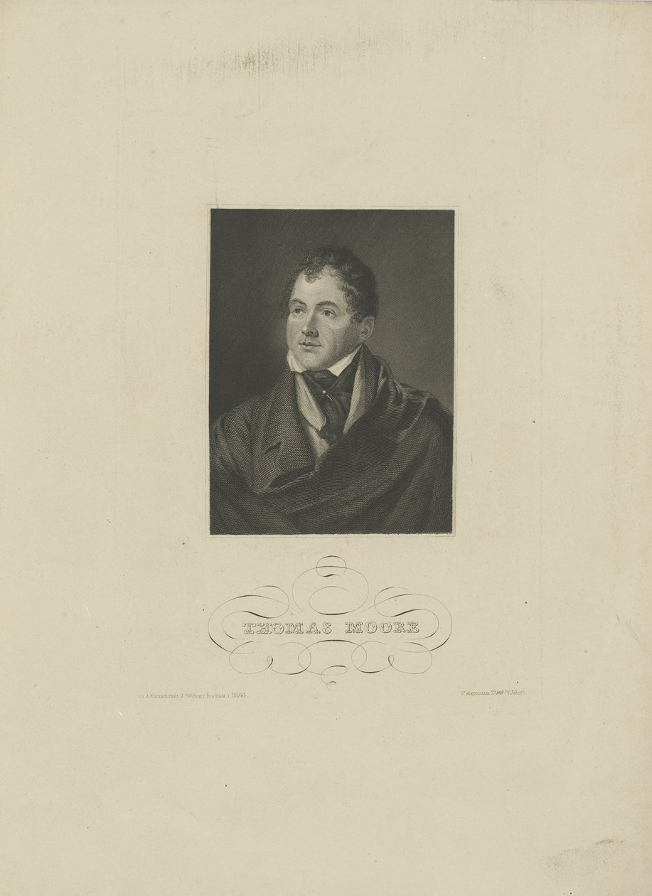 Ritratto del poeta Thomas Moore 1779-1852, 1830s da Unbekannt