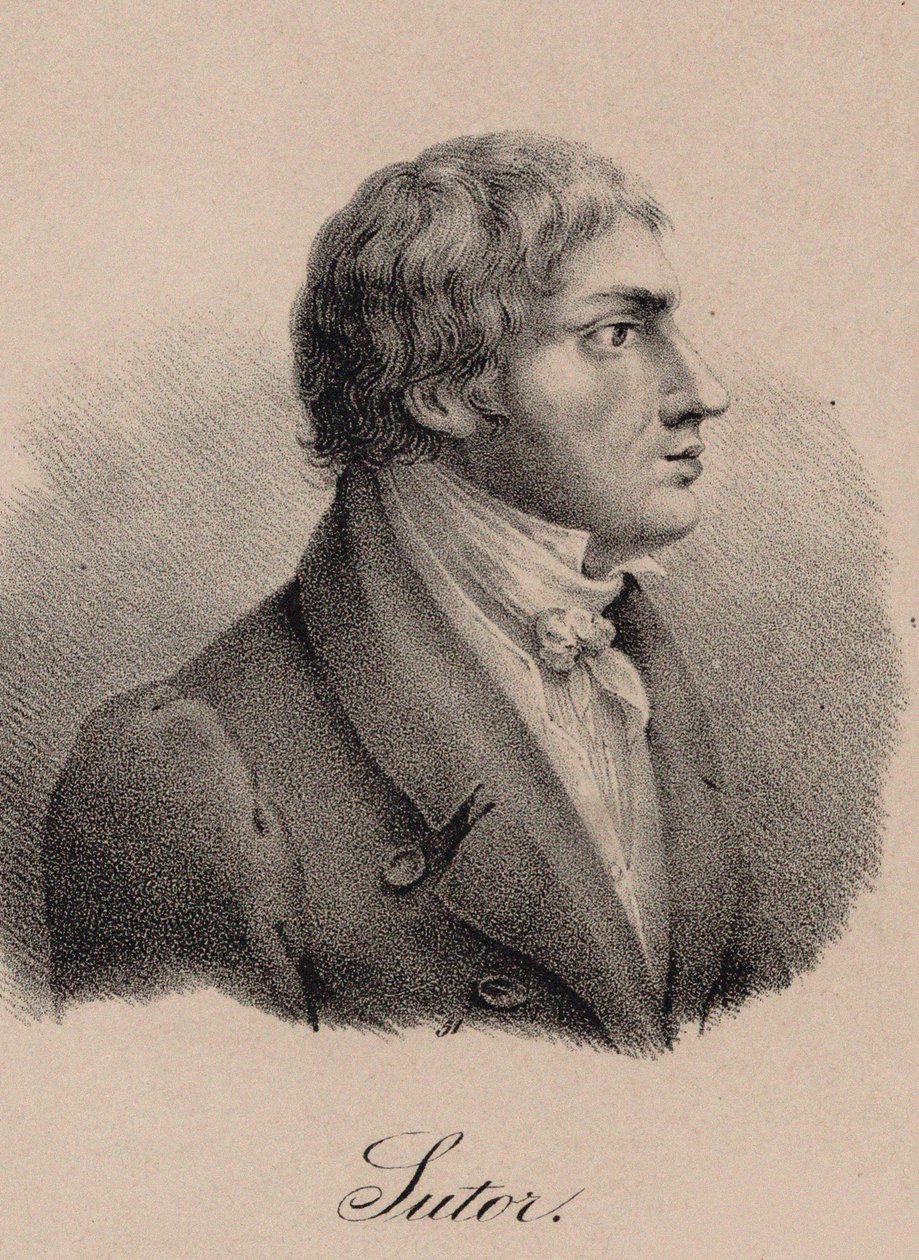 Ritratto del cantante e compositore Wilhelm Sutor, ca 1825 da Unbekannt