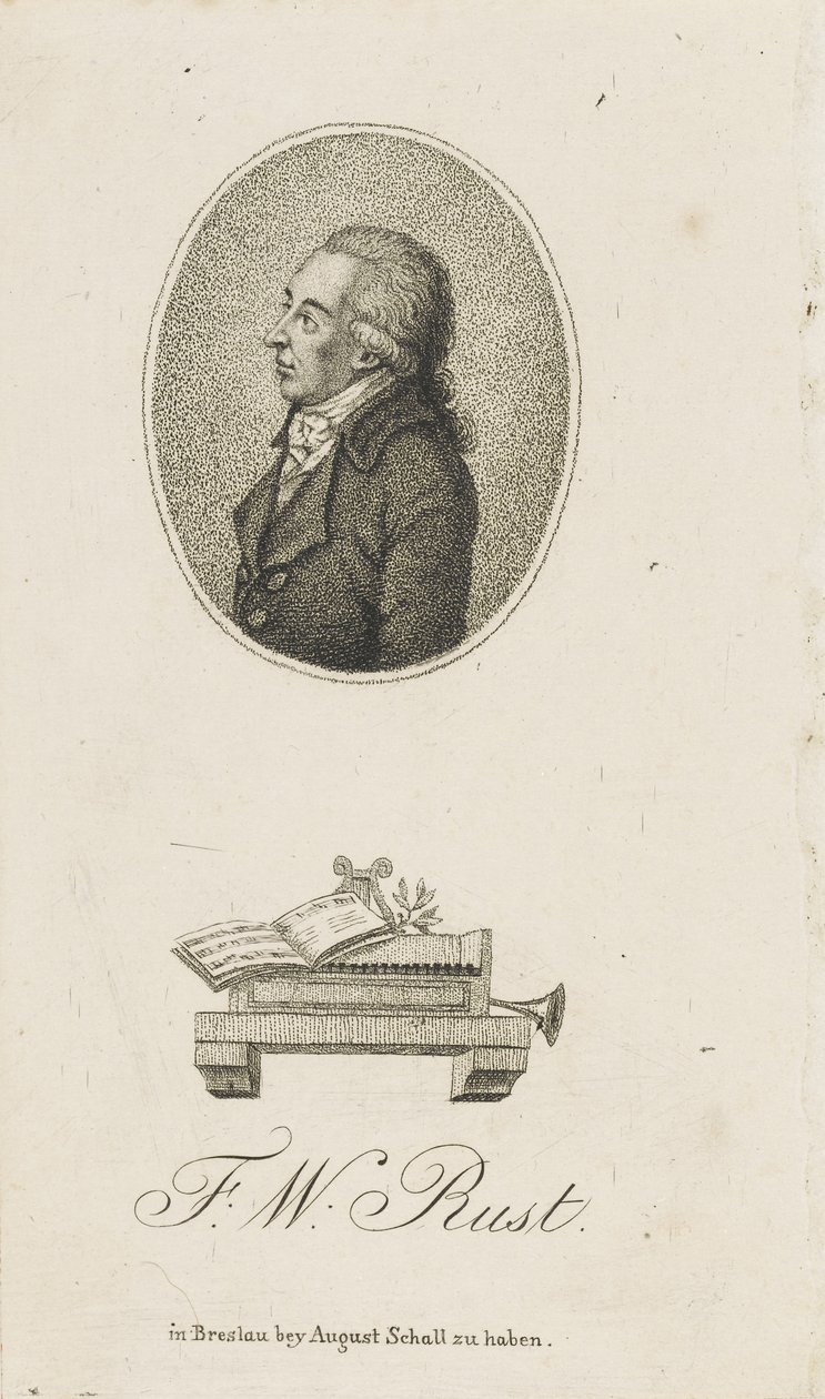 Ritratto del violinista e compositore Friedrich Wilhelm Rust da Unbekannt