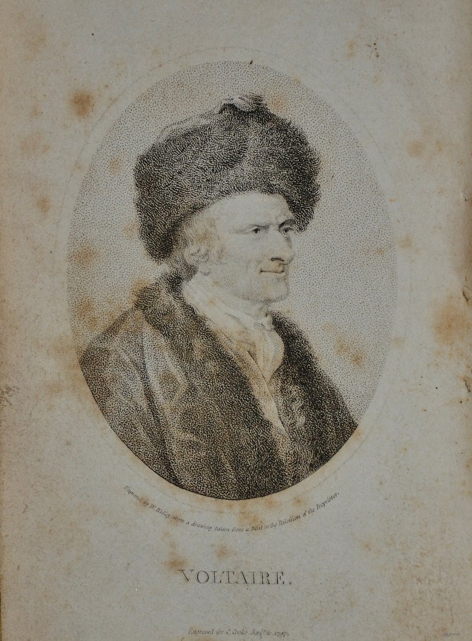 Ritratto dello scrittore, saggista e filosofo Francois Marie Arouet de Voltaire da Unbekannt