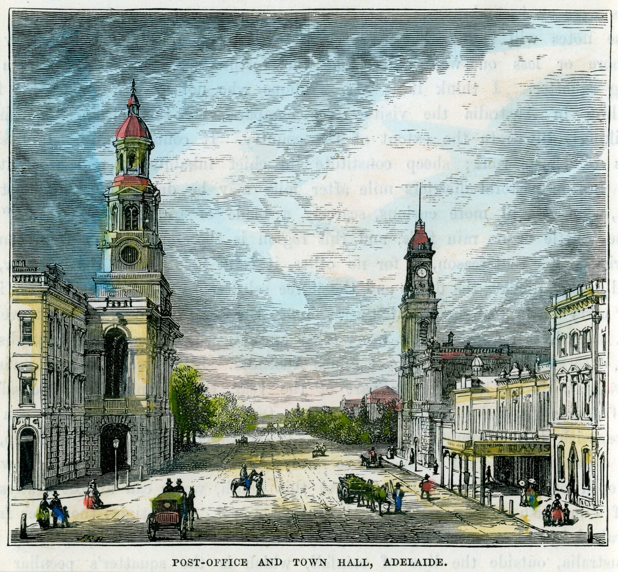 Ufficio postale e municipio, Adelaide, Australia Meridionale, Australia, c1880 da Unbekannt