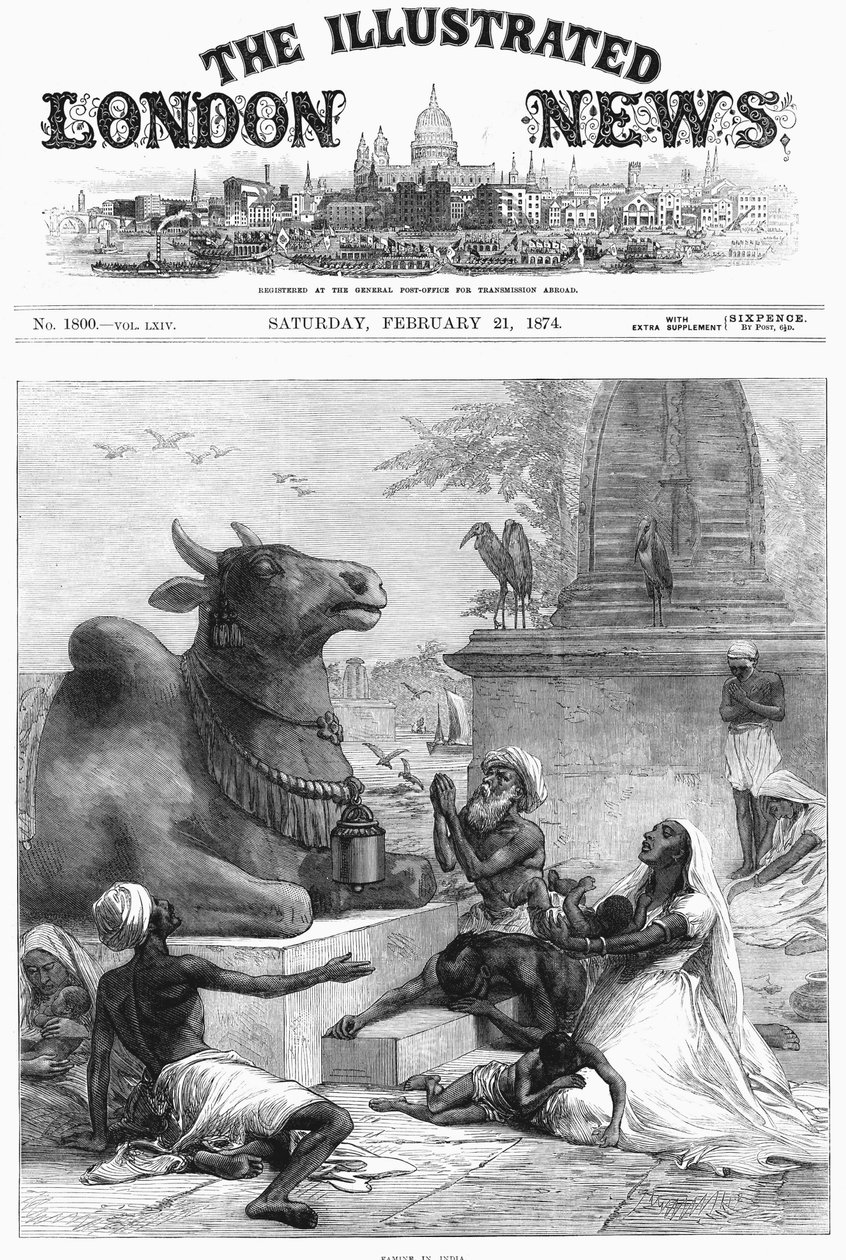 Preghiera a Nandi per il sollievo dalla carestia, Bengala, India, 1874 da Unbekannt