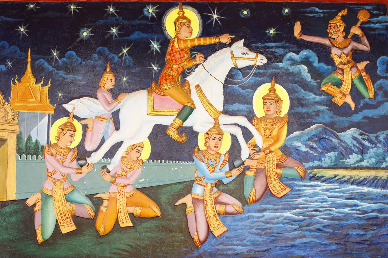 Monastero di Preah Prom Rath Siddhartha Gautama vagava da solo nel palazzo Le lussurie che una volta lo avevano soddisfatto ora sembravano grottesche, Siem Reap, Cambogia da Unbekannt