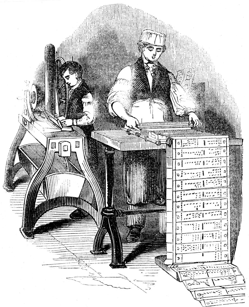 Preparazione delle schede perforate per un telaio Jacquard da Unbekannt