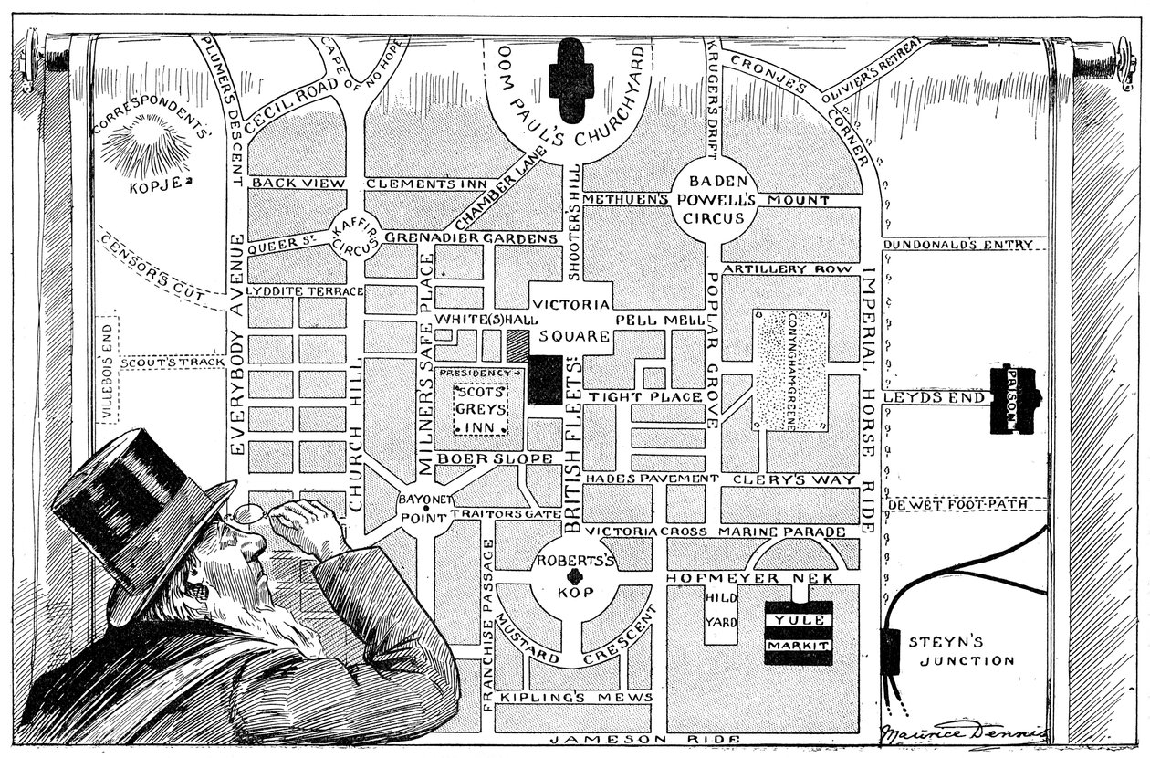 Il presidente Kruger guarda una pianta della Nuova Pretoria, 1900 da Unbekannt