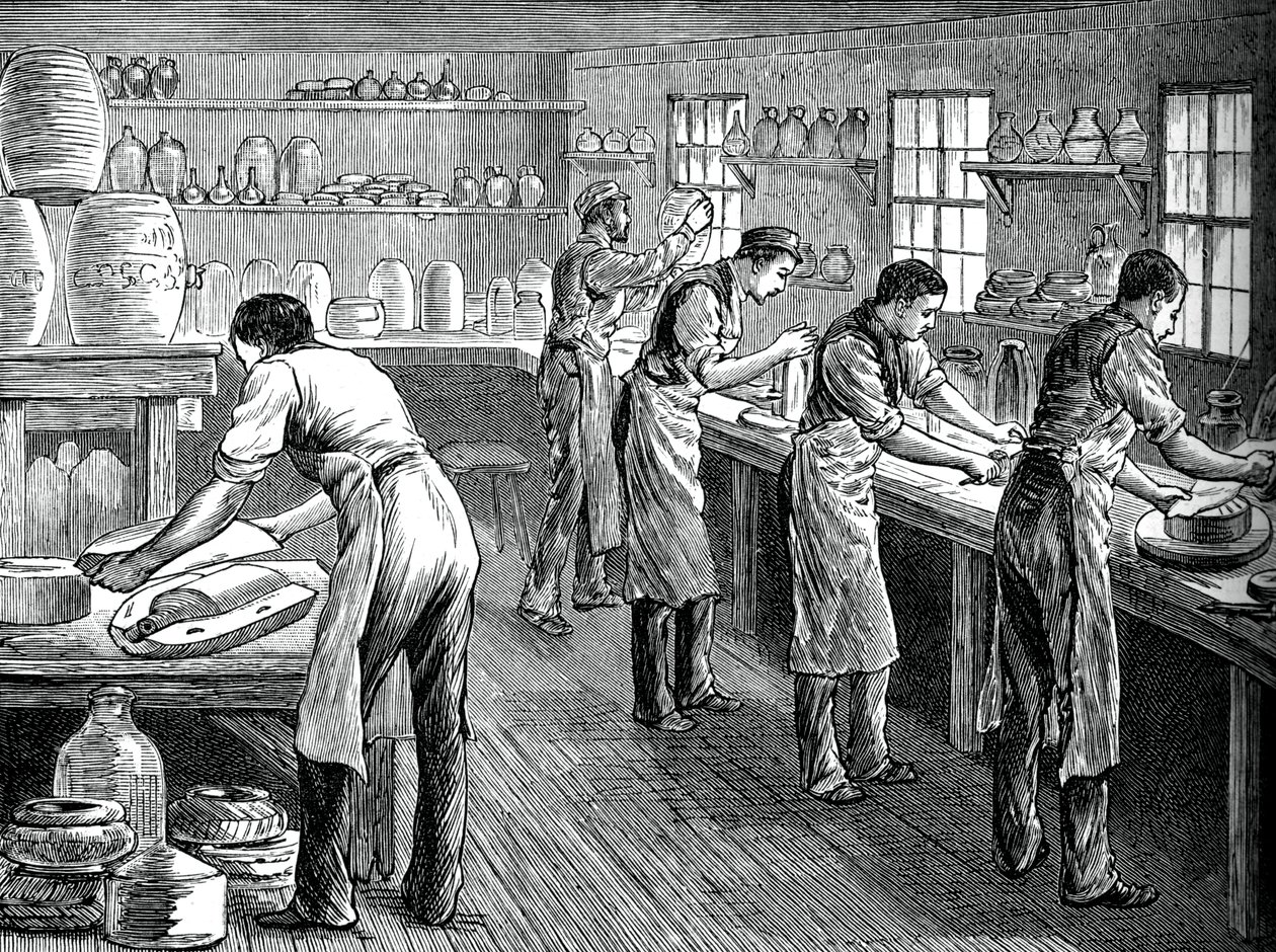 Operai alla pressa, c1880 da Unbekannt