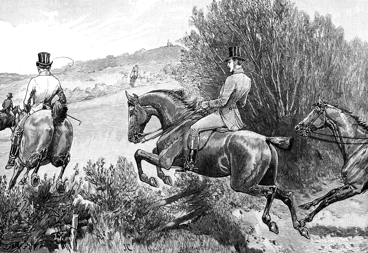 Il principe Alberto caccia vicino al castello di Belvoir, Leicestershire, c. 1840, 1900 da Unbekannt