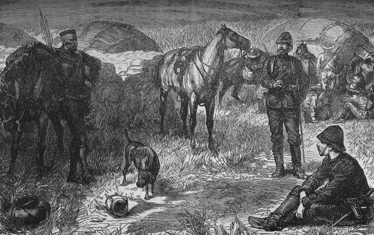 Il principe Luigi Napoleone e il gruppo prima della sorpresa Zulu, c. 1880 da Unbekannt