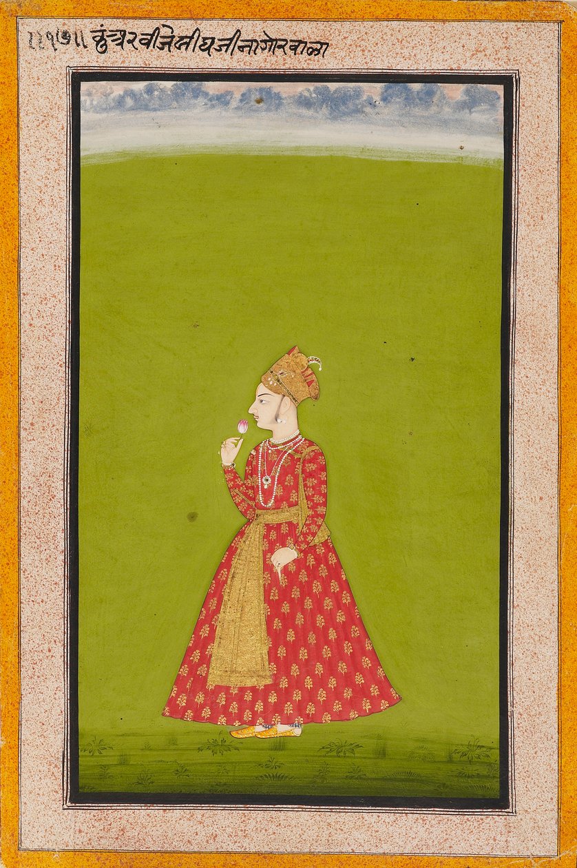 Principe Vijai Singh di Nagaur, figlio di Bakhat Singh, 1745 da Unbekannt