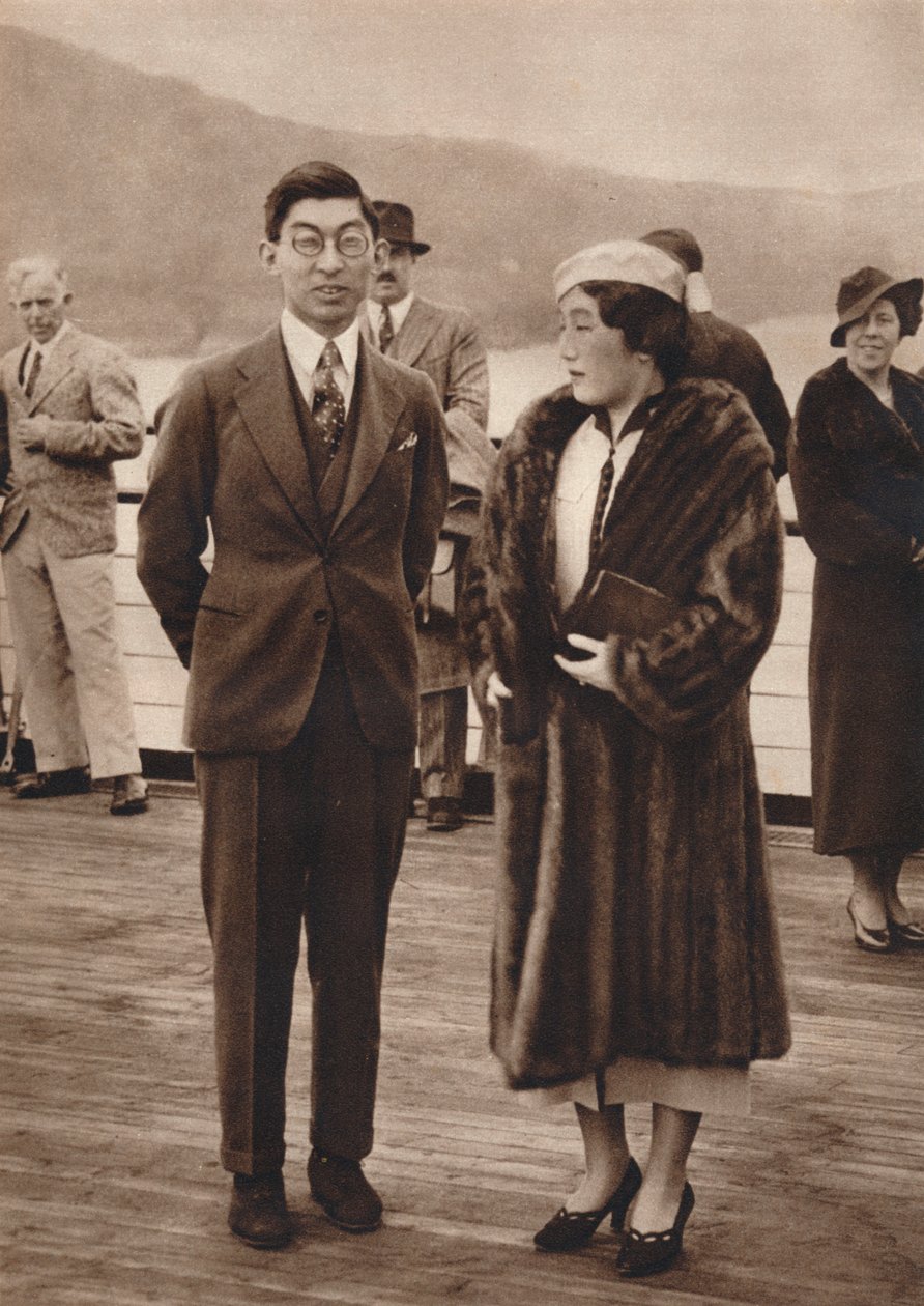 Il Principe e la Principessa Chichibu che arrivano sulla Queen Mary, 12 aprile 1937 da Unbekannt