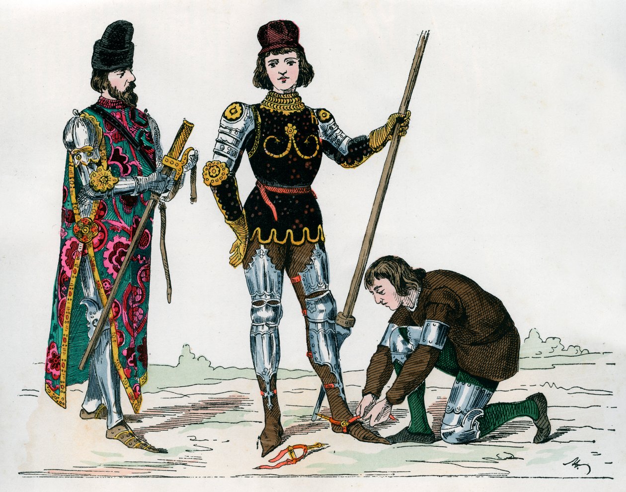 Principe, scudiero e valletto, XV secolo 1882-1884 da Unbekannt