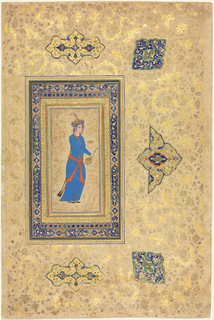 Principessa con bottiglia di vino e coppa recto, c. 1550-1600 da Unbekannt