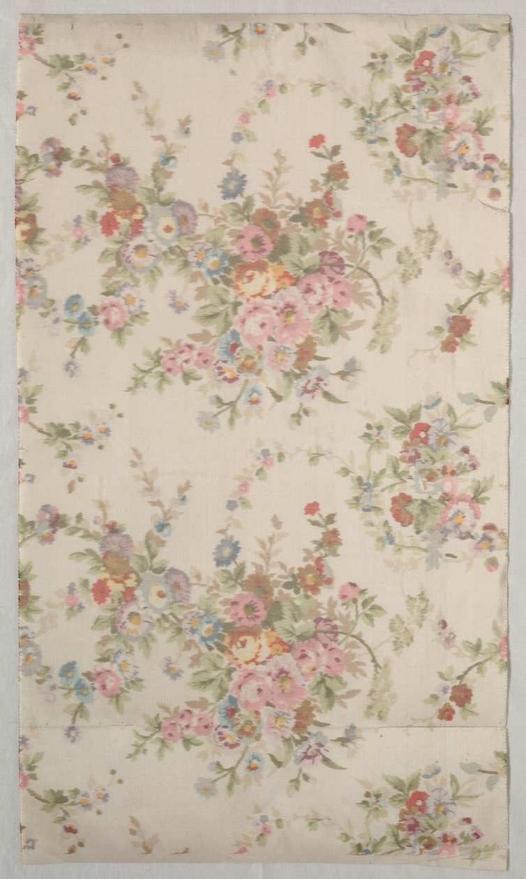 Seta stampata con disegno floreale, fine 1800 da Unbekannt