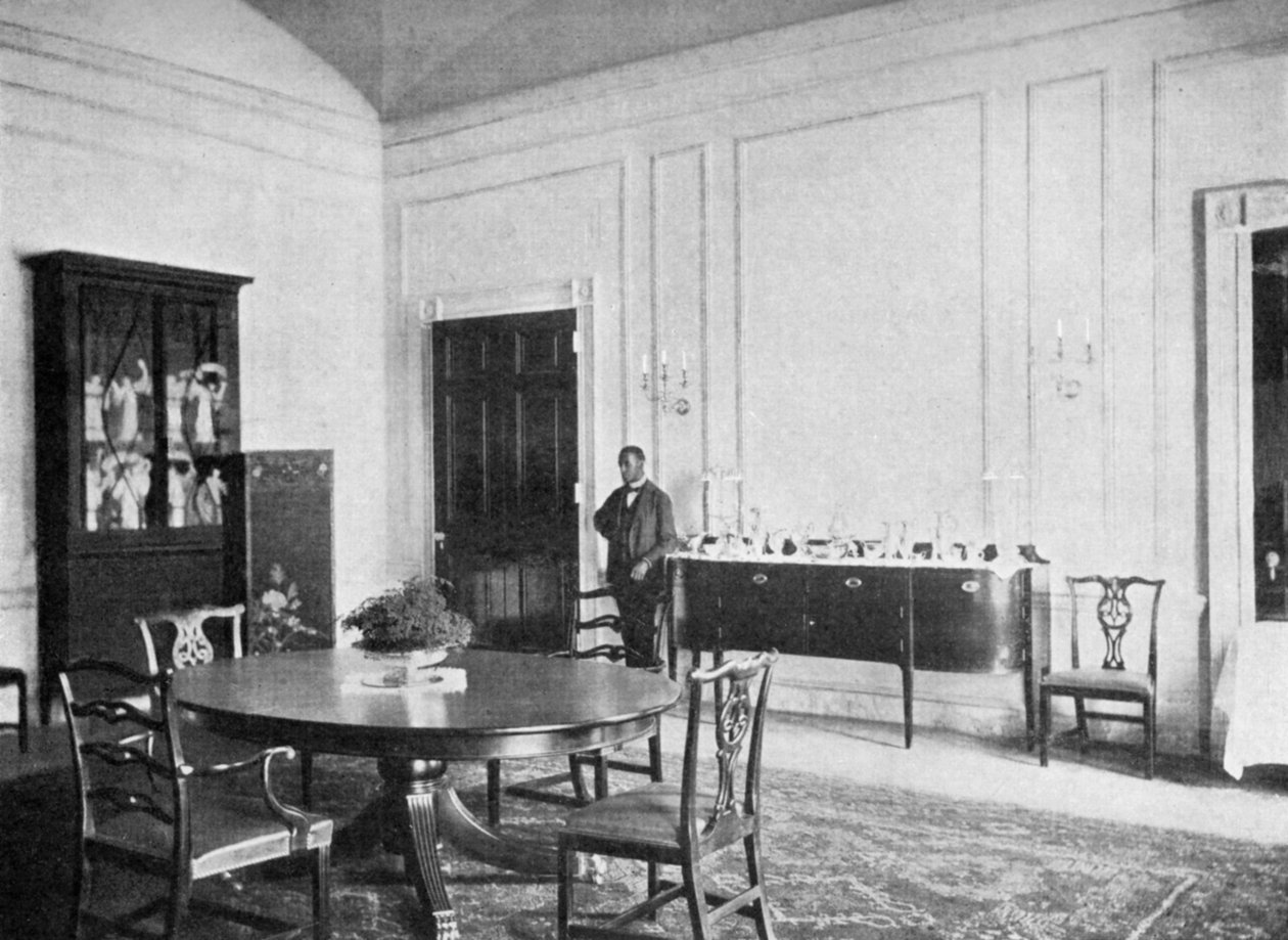 Sala da pranzo privata alla Casa Bianca, Washington DC, USA, 1908 da Unbekannt
