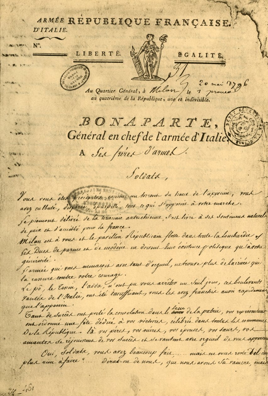 Proclamazione di Napoleone ai suoi fratelli d