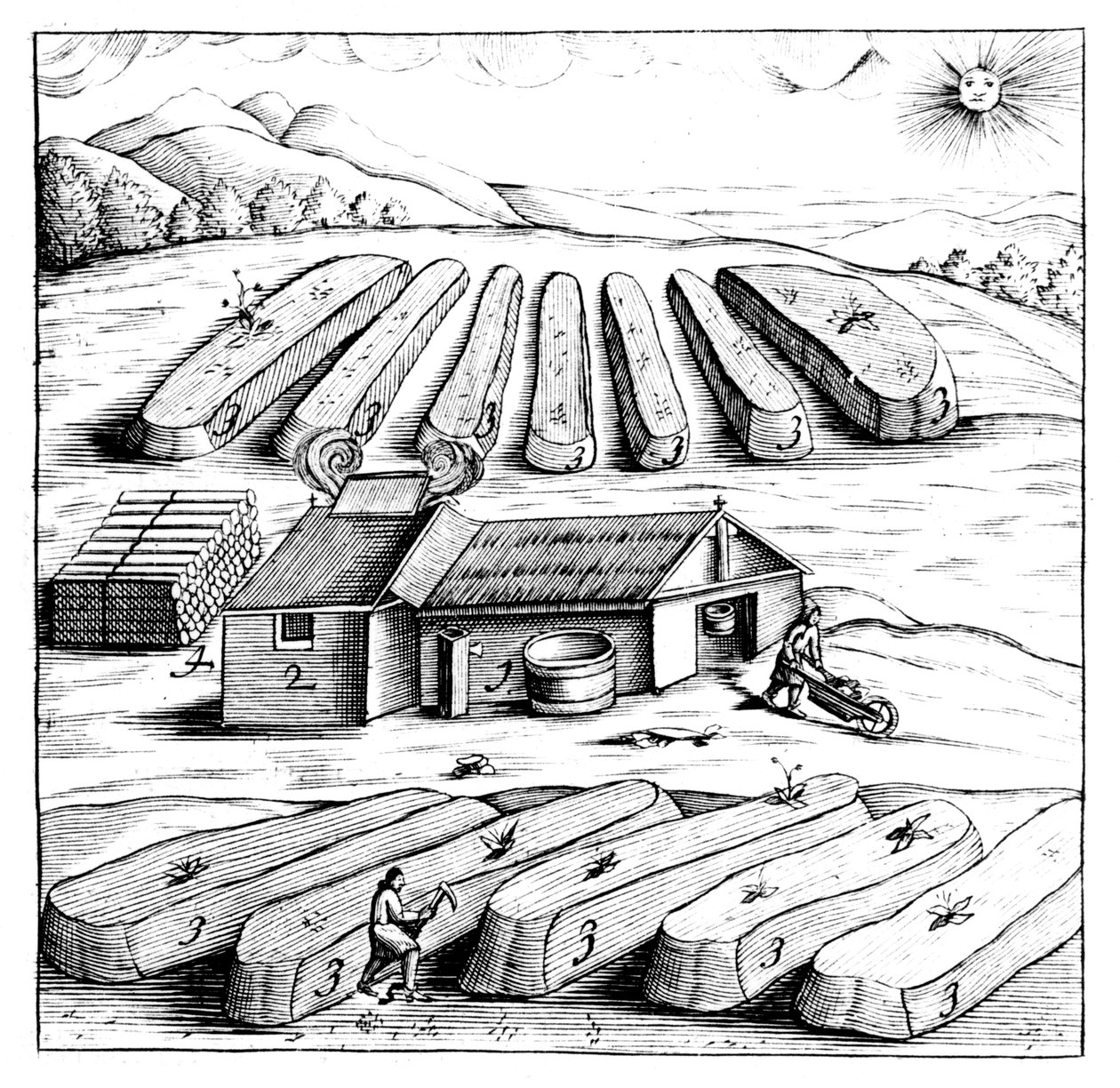 Produzione di salnitro, nitrato di potassio o KN03, 1683 da Unbekannt