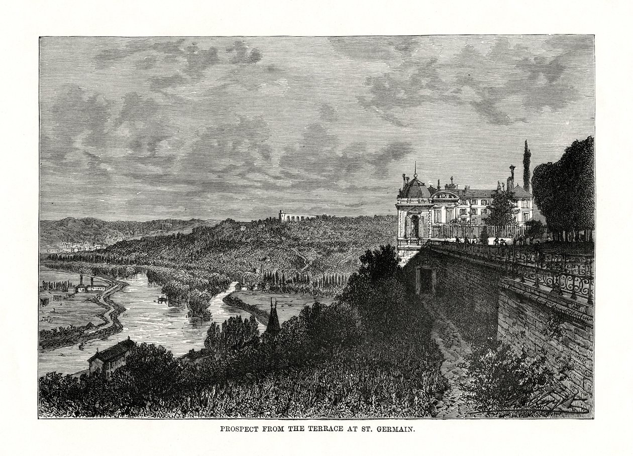 Prospettiva dalla terrazza a St Germain, Francia, 1879 da Unbekannt