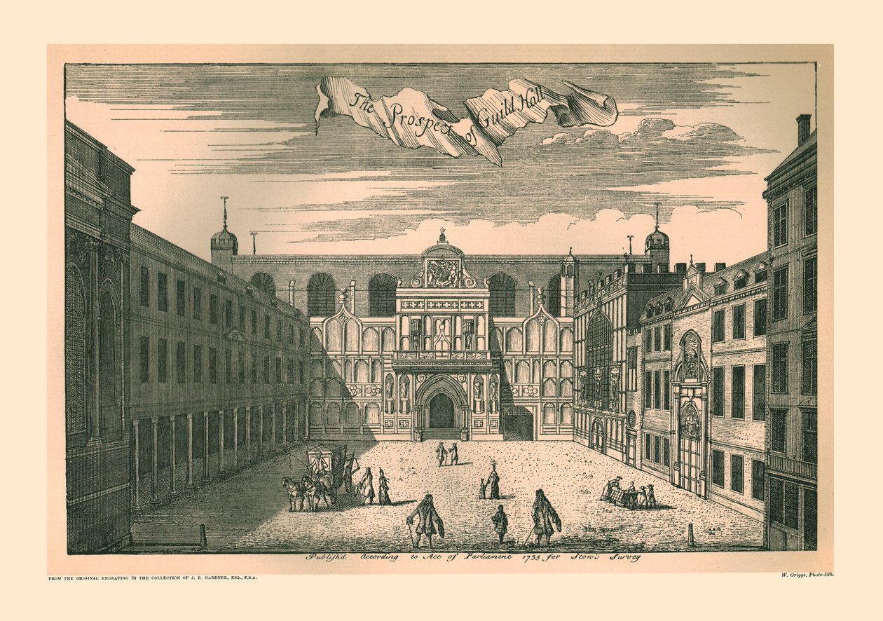 Prospetto della Guild Hall di Londra, 1755, 1886 da Unbekannt