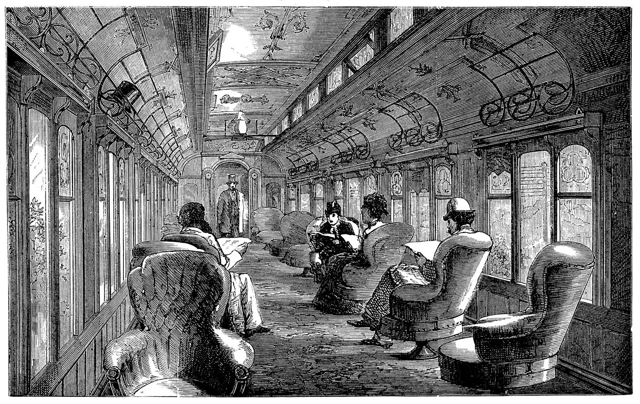 Carrozza Pullman sul Midland Railway, Inghilterra, 1876 da Unbekannt