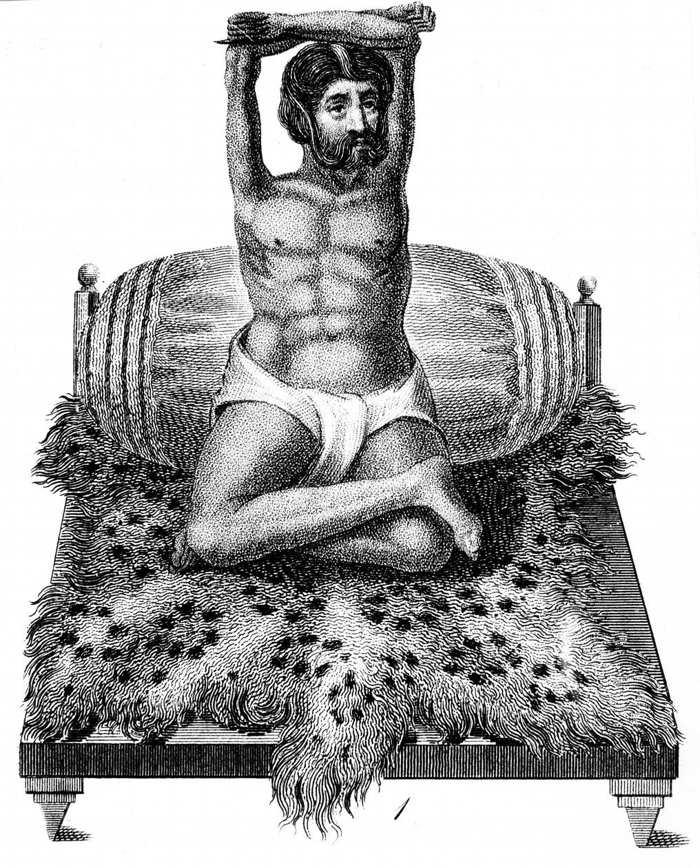 Purana Puri, Filosofo Indù, con le braccia sollevate sopra la testa, 1811 da Unbekannt