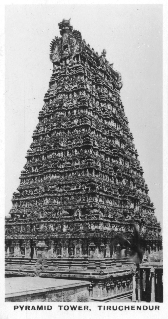 Torre della Piramide, Tiruchendur, Tamil Nadu, India, c1925 da Unbekannt