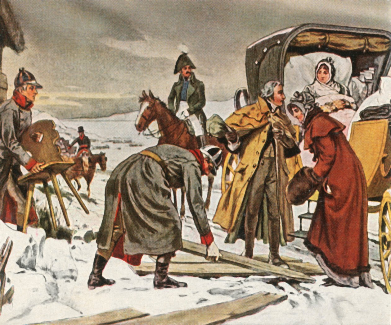 Regina Luisa in fuga verso Memel, 5 gennaio 1807, 1936 da Unbekannt