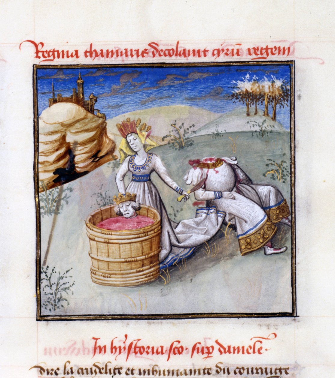 Regina Tomiri. Da: Speculum Humanae Salvationis Specchio della Salvezza Umana di Ludolph di Sassonia da Unbekannt