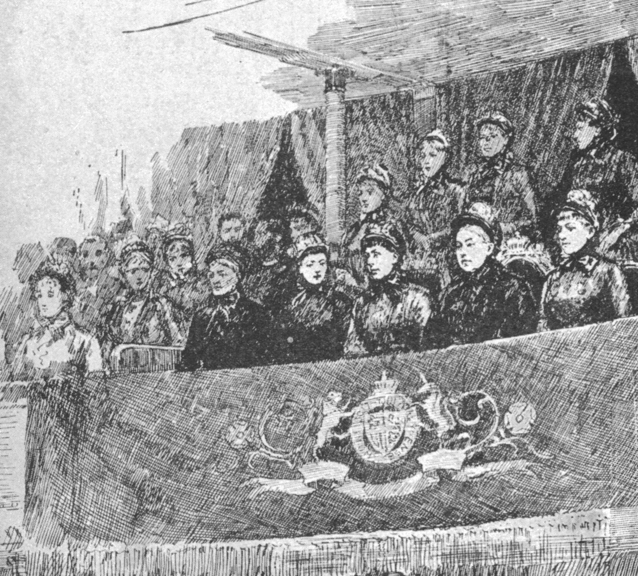 La Regina Vittoria alla rappresentazione di...Mors et Vita alla Albert Hall, 1886, 1901 da Unbekannt