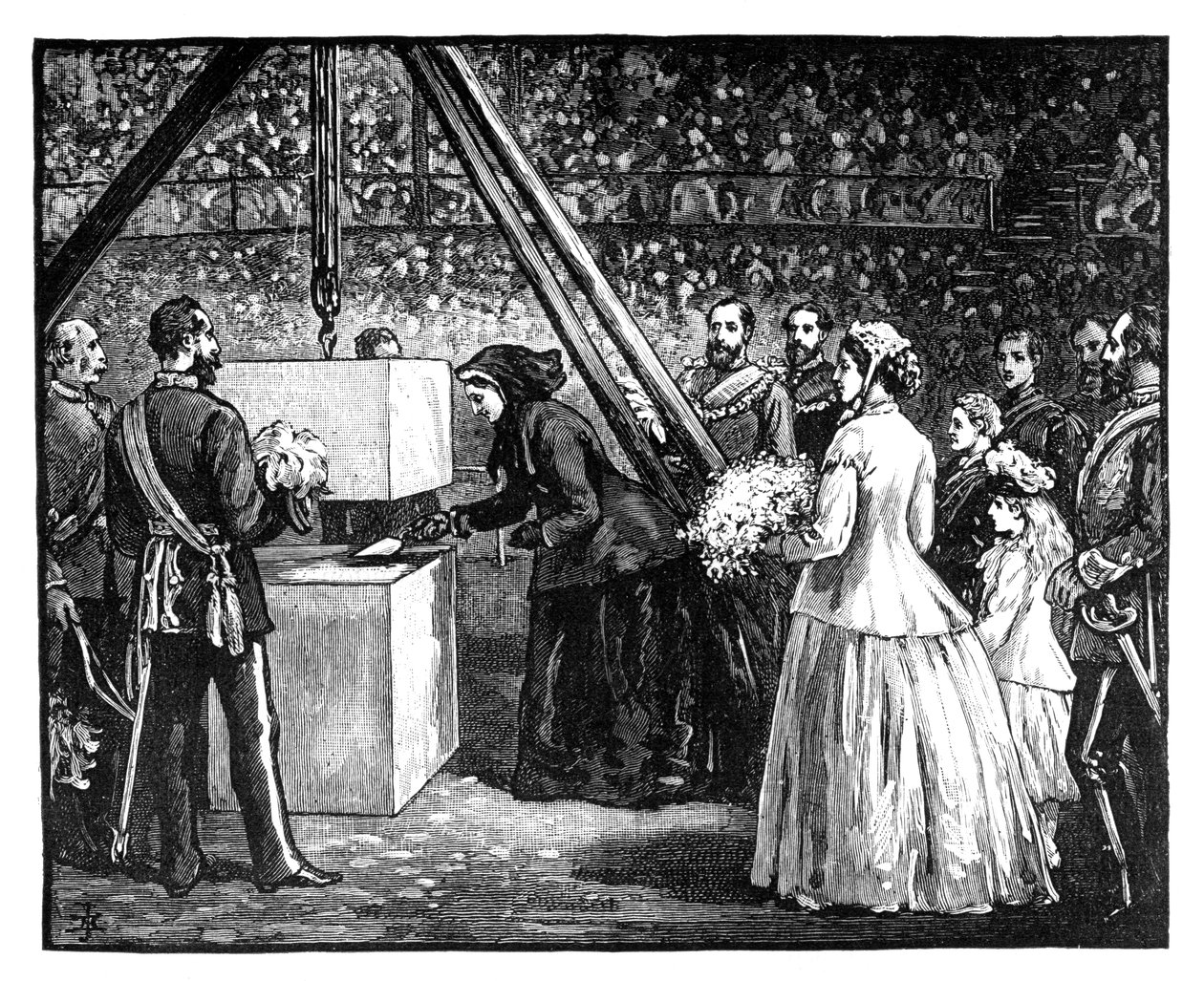 La Regina Vittoria posa la prima pietra della Royal Albert Hall, Londra, 1860 da Unbekannt