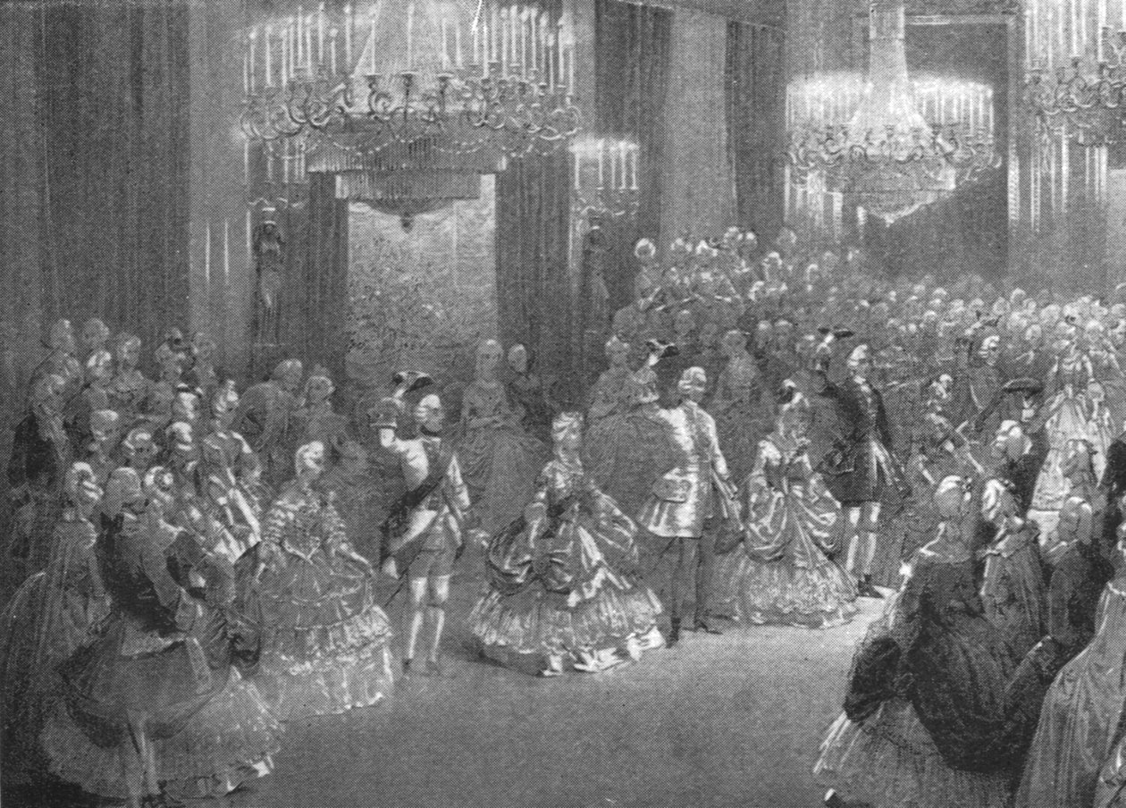 Ballo in costume georgiano della regina Vittoria a Buckingham Palace, 6 gennaio 1845 da Unbekannt