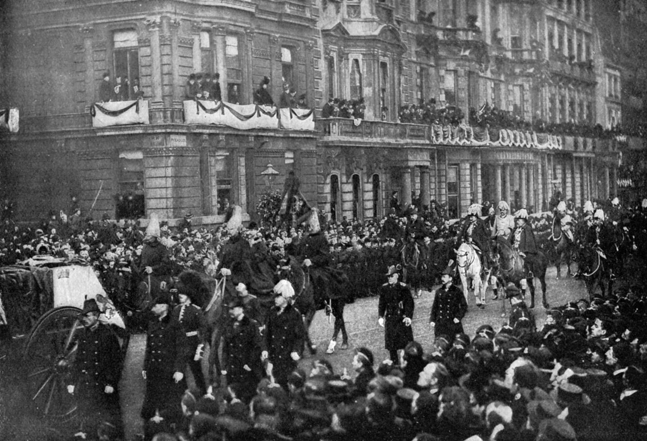 Processione funebre della Regina Vittoria che attraversa Londra, 1901 da Unbekannt