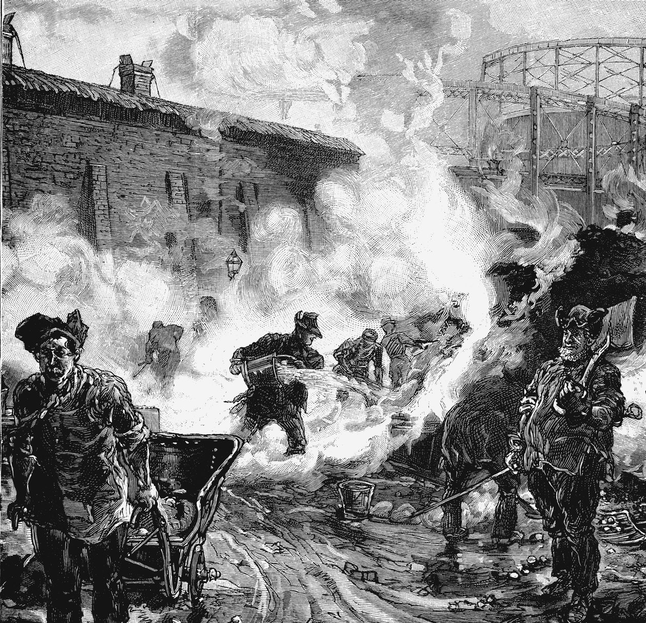 Spegnimento del coke, lavori della South Metropolitan Gas Company, East Greenwich, Londra da Unbekannt