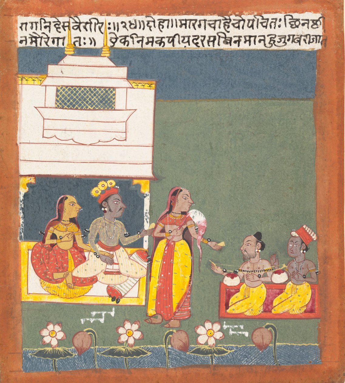 Ragini Des Variri: Pagina da una serie dispersa di Ragamala Ghirlanda di Modi Musicali, ca. 1680 da Unbekannt
