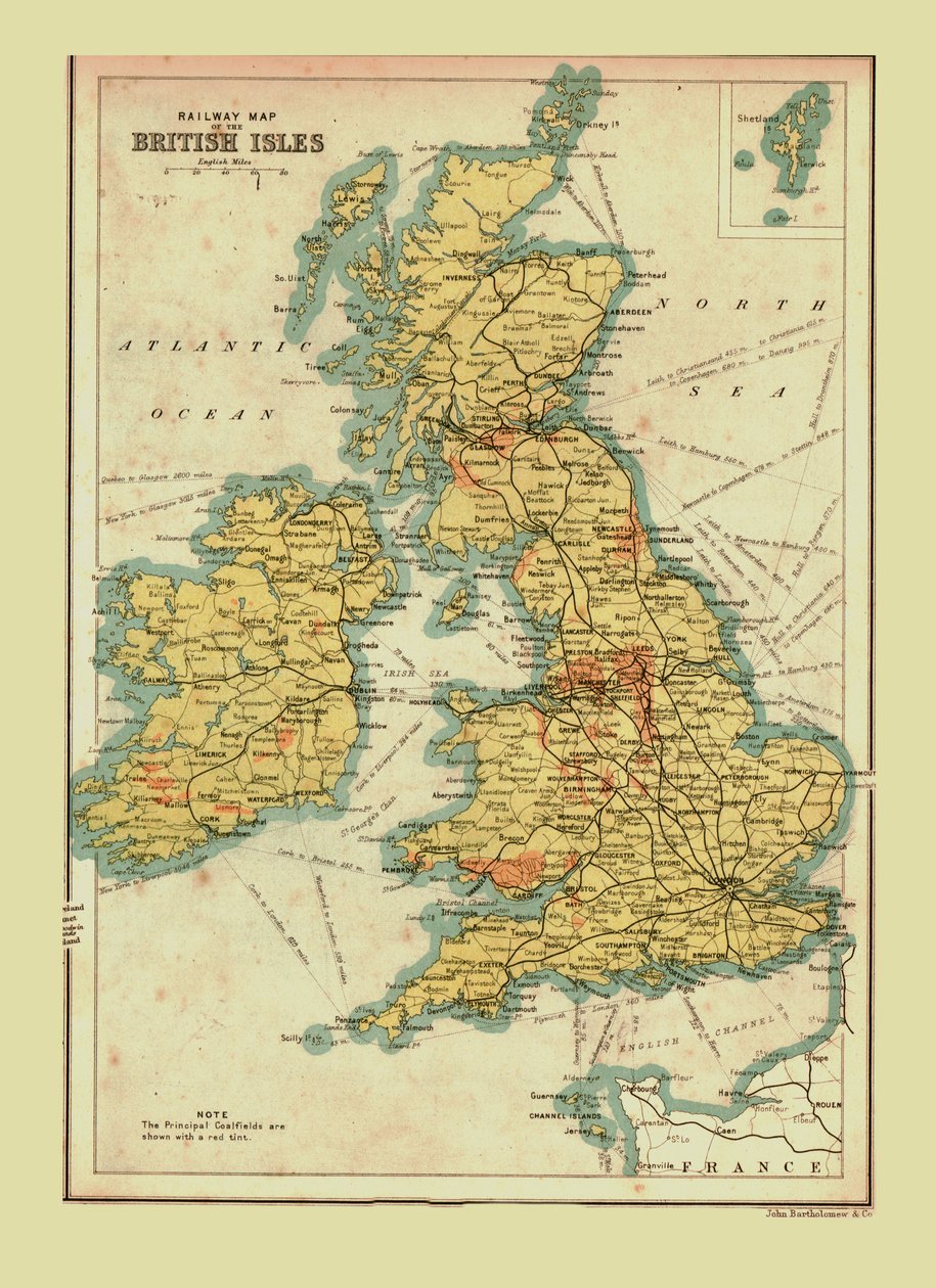 Mappa ferroviaria delle Isole Britanniche, 1902 da Unbekannt