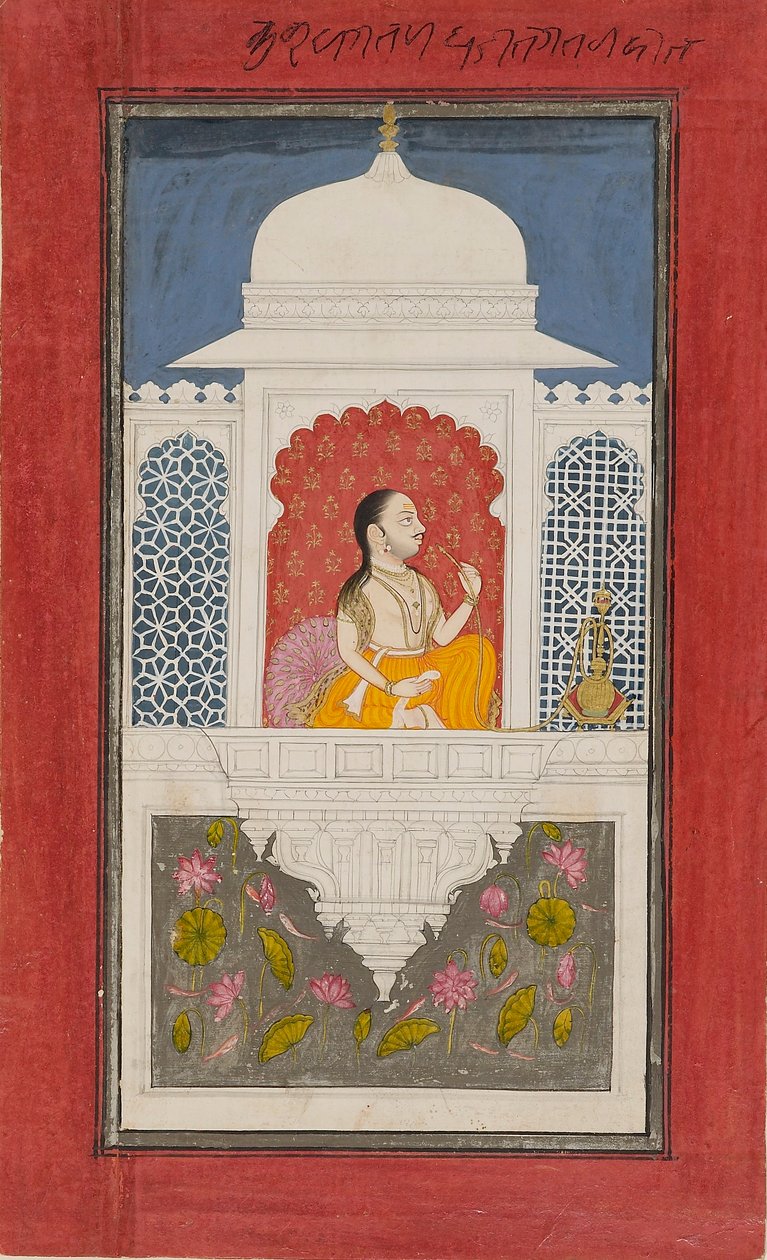 Raja Sagat Singh in un padiglione, c1750 da Unbekannt