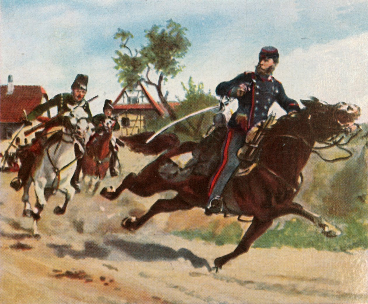 Cavalcata di ricognizione del conte Zeppelin a Schirlenhof, 26 luglio 1870, 1936 da Unbekannt