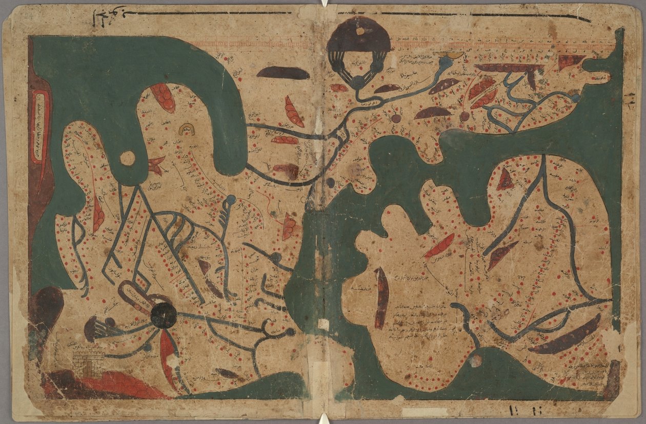 Mappa del mondo rettangolare Da: Il libro delle curiosità delle scienze e delle meraviglie per gli occhi, XI secolo da Unbekannt